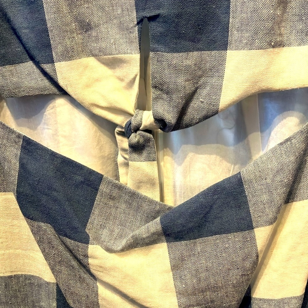 Lucca Linen Blend Blue Checked Mini Dress XS - Picture 10 of 10